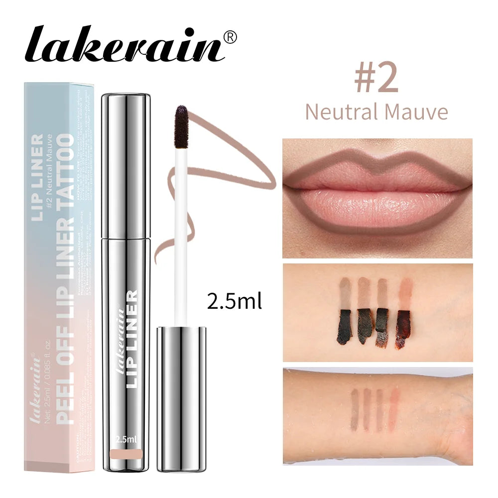 Peel off Lip Liner Tattoo Long Lasting Waterproof Peel off Lip Stain Semi-Permanent Matte Lip Stick Girls and Women
